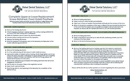 Protocol of Global Dental Solutions at Atlanta, GA Protocol of Global Dental Solutions at Atlanta, GA